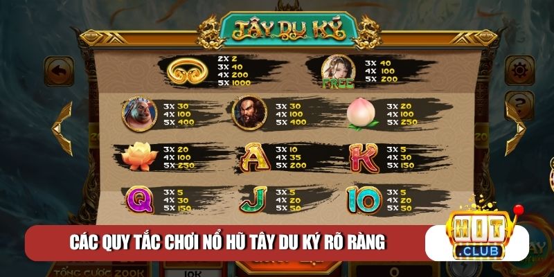 Các quy tắc chơi nổ hũ Tây Du Ký rõ ràng