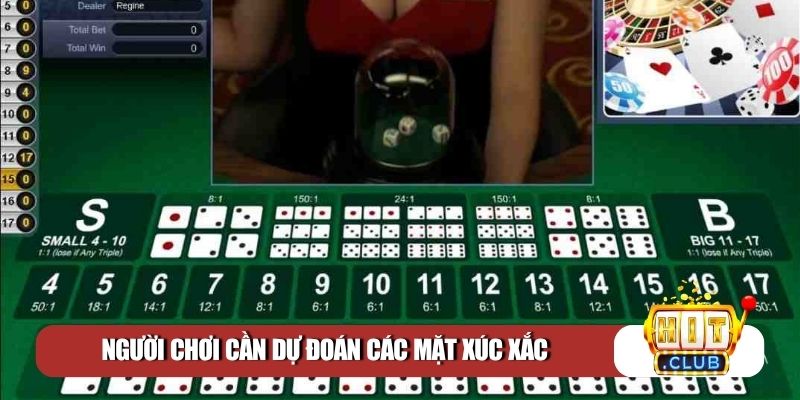 Người chơi cần dự đoán các mặt xúc xắc