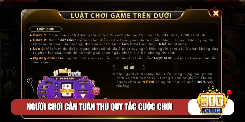 Người chơi cần tuân thủ quy tắc cuộc chơi