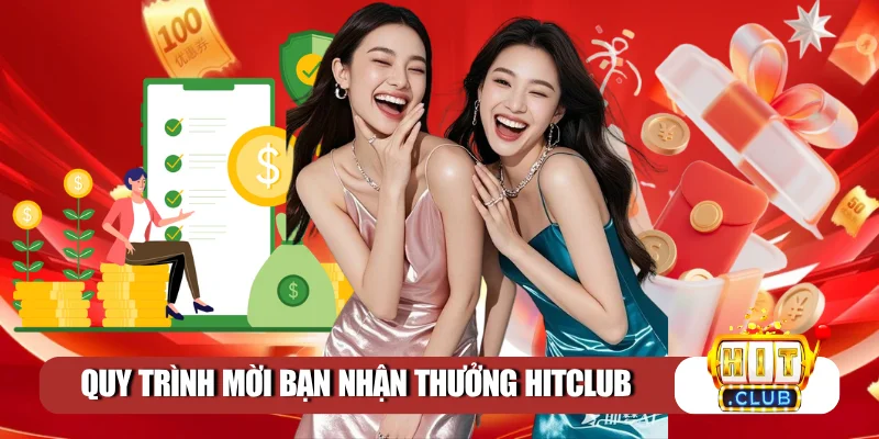 Quy trình mời bạn nhận thưởng Hitclub