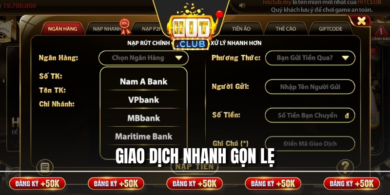 Giao dịch nhanh gọn lẹ