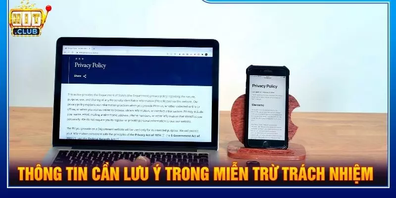 Thông tin cần lưu ý trong miễn trừ trách nhiệm