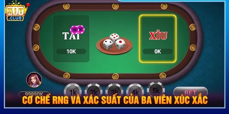 Cơ chế RNG và xác suất của ba viên xúc xắc