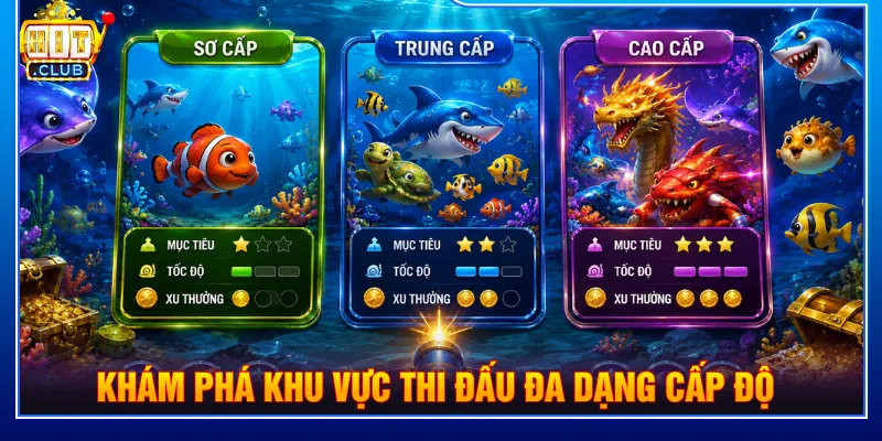 Khu vực thi đấu thử thách tăng dần tối ưu trải nghiệm