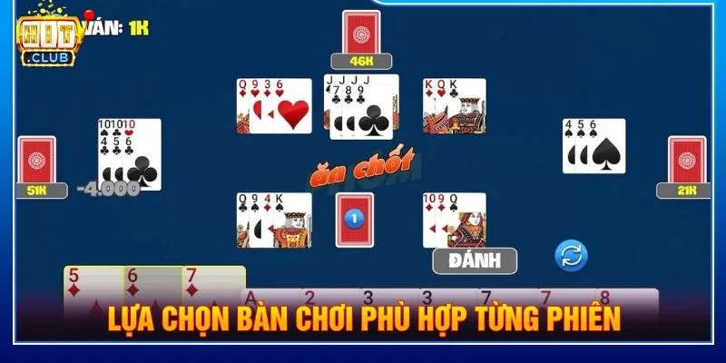 Lựa chọn bàn chơi phù hợp từng phiên